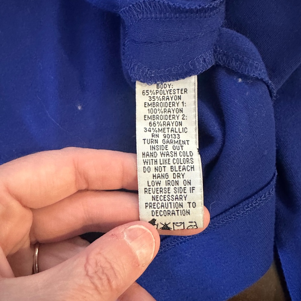 Bob Mackie Wearable Art Blue Top - Picture 5 of 8